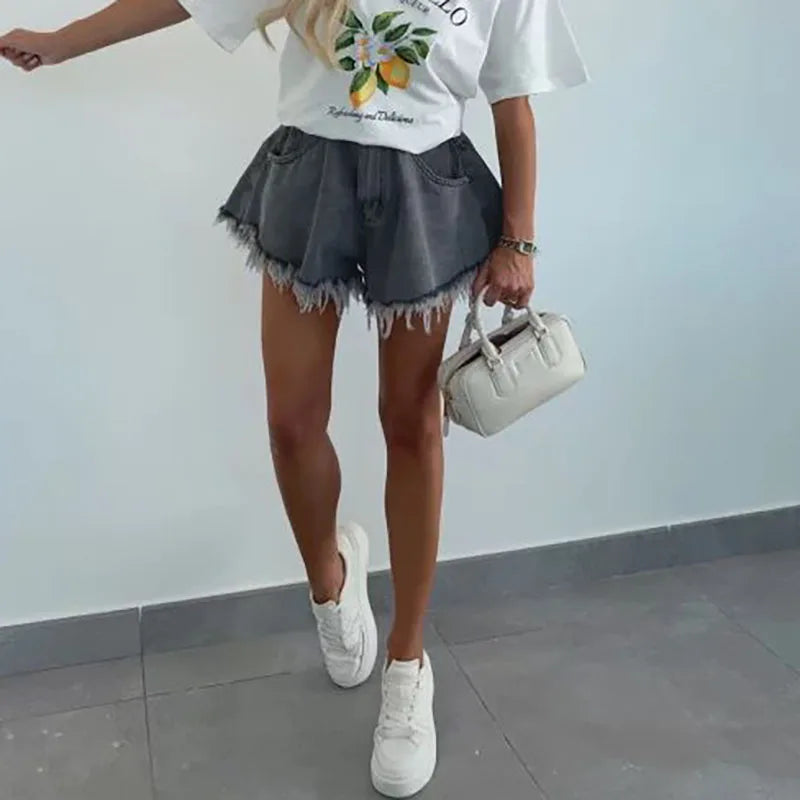 A-Line Denim Shorts