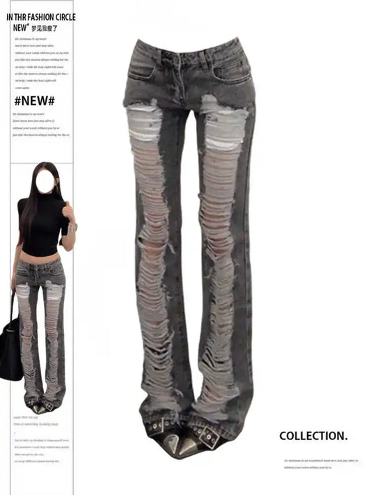 Grey Ripped Skinny Jeans