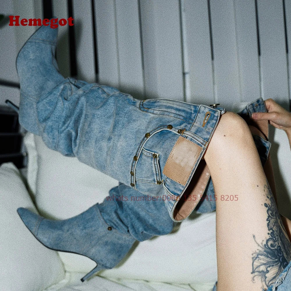 Toe Pleated Over The Knee Boots