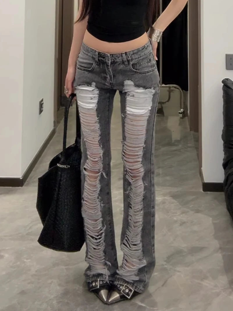 Grey Ripped Skinny Jeans