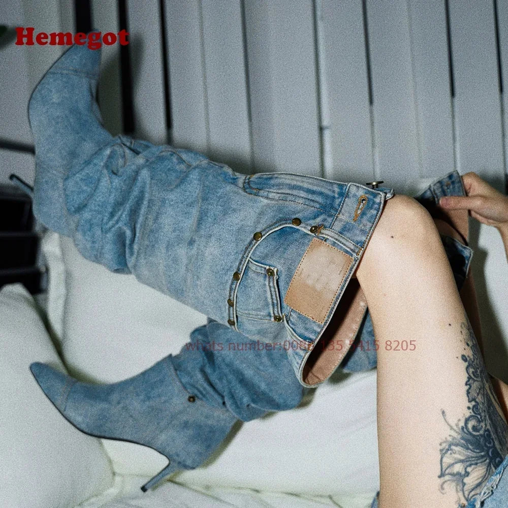 Toe Pleated Over The Knee Boots