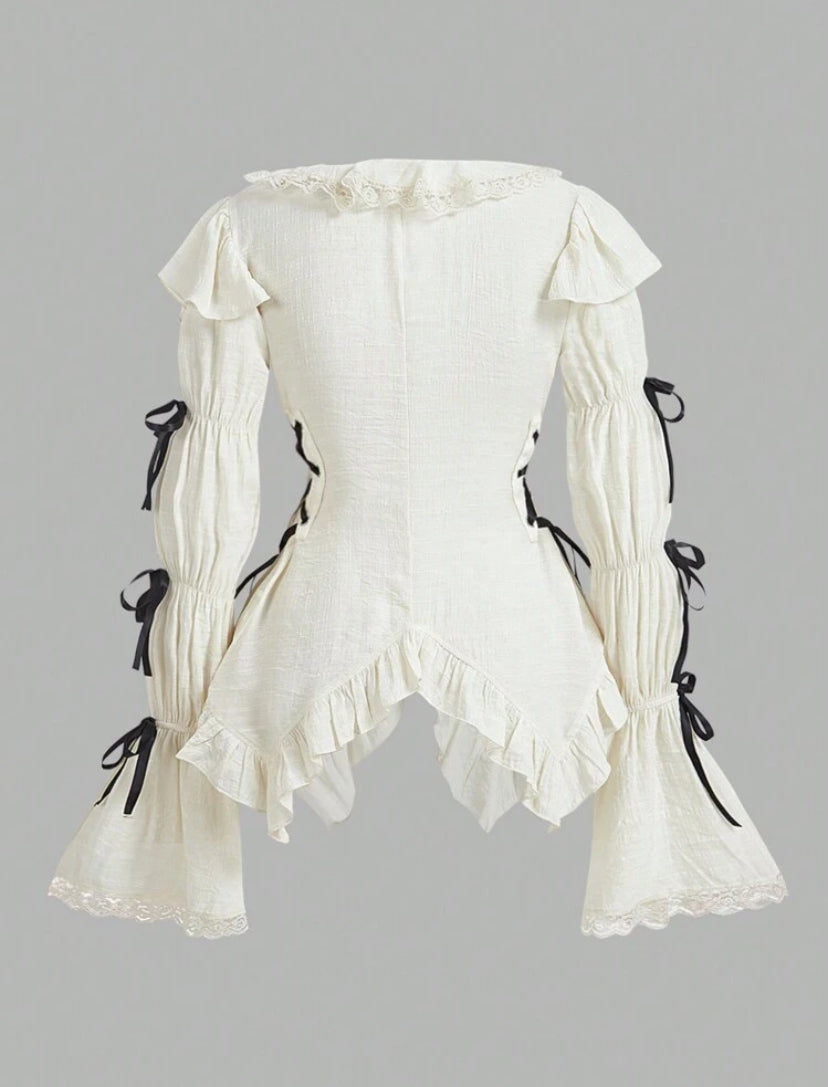 ruffle trim ladies shirt