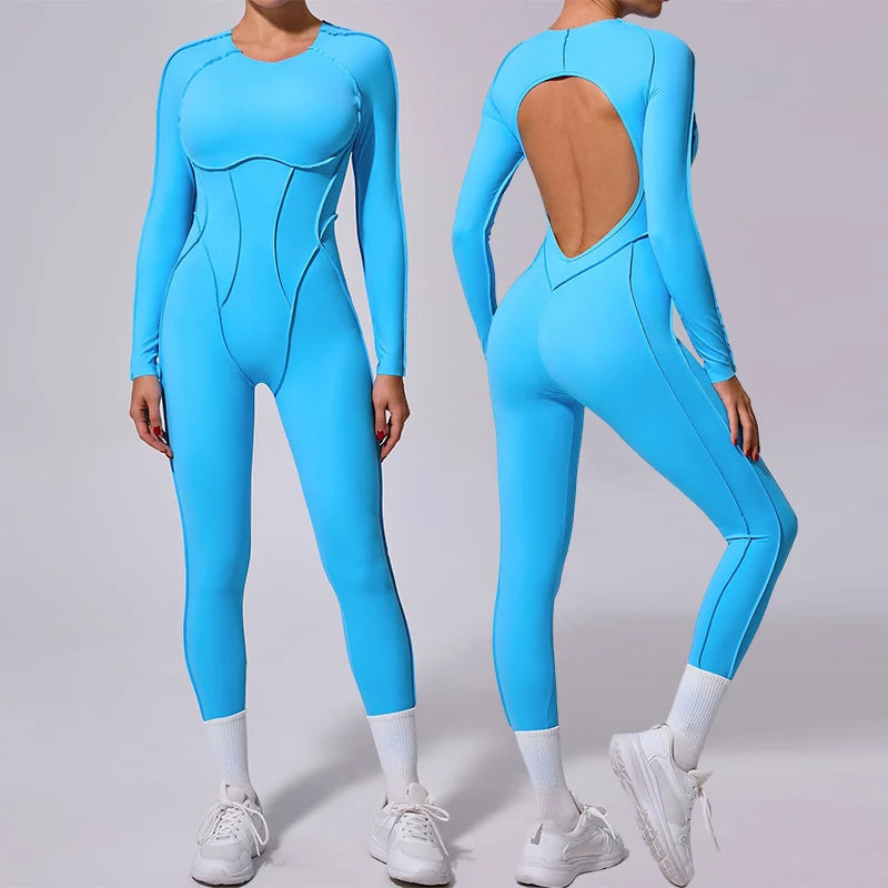 Jumpsuit Long Sleeves Fitness Overalls
