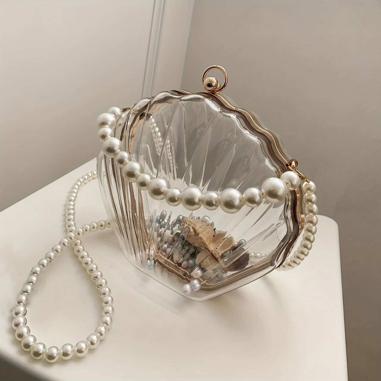 Clear Acrylic Shell Shaped Bag