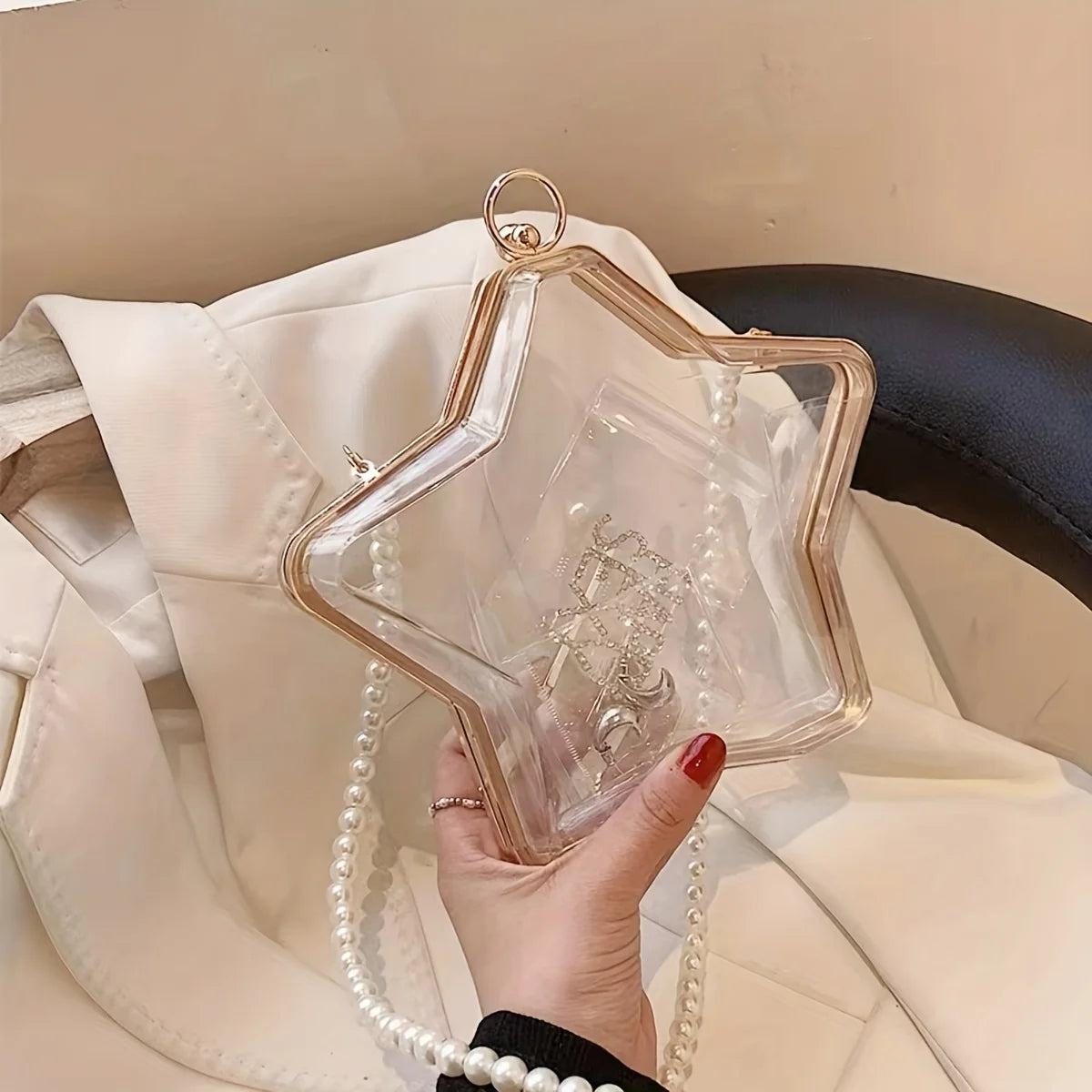 Clear Acrylic Shell Shaped Bag