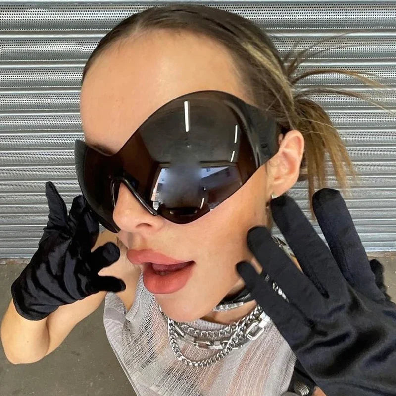 Oversized Punk Rimless Sunglasses