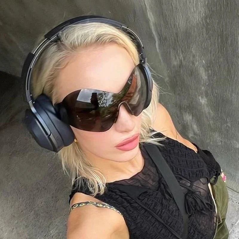 Oversized Punk Rimless Sunglasses