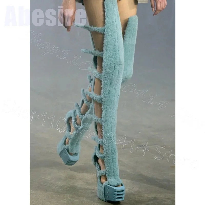 Chunky High Heels Party Runway