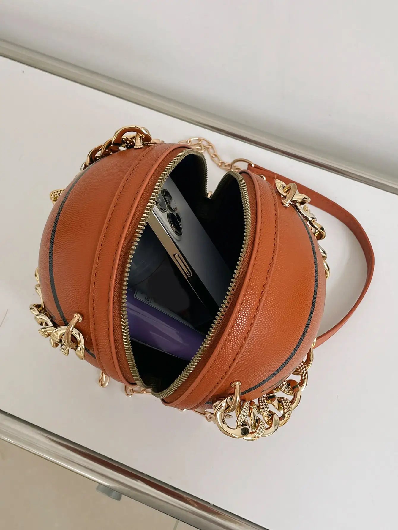 Mini Basketball Design Chain Circle Bag