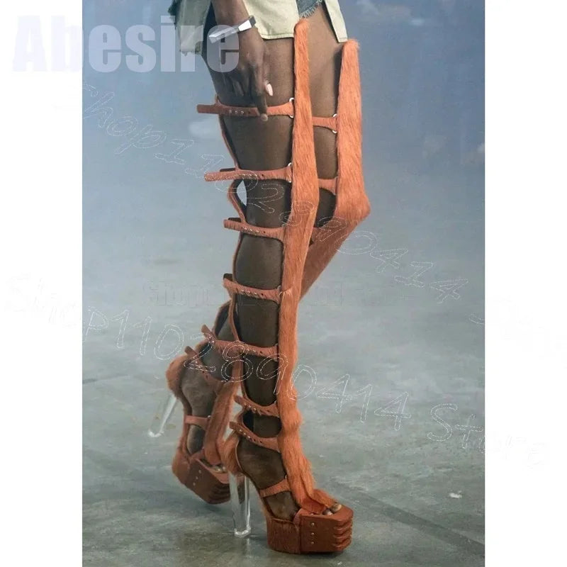 Chunky High Heels Party Runway