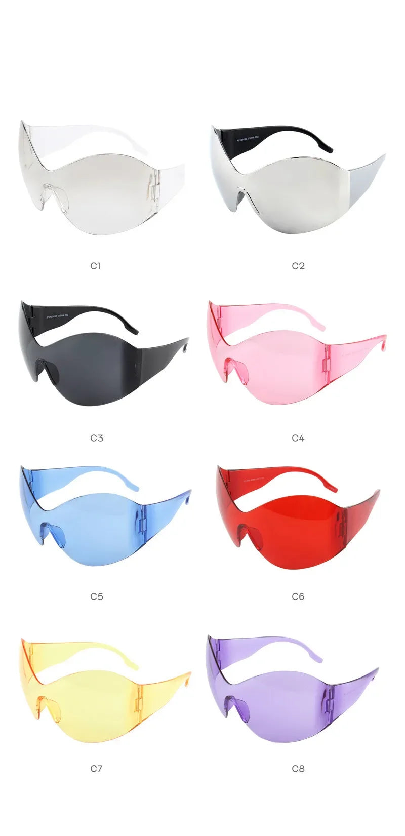 Oversized Punk Rimless Sunglasses