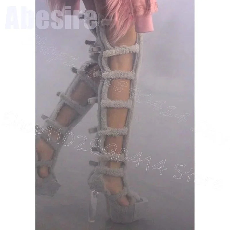 Chunky High Heels Party Runway