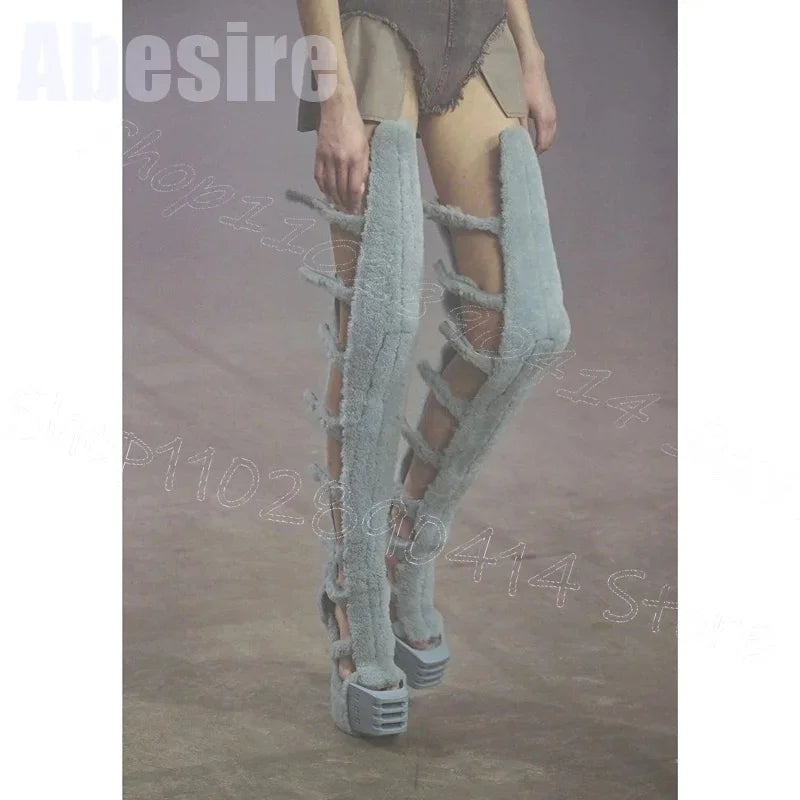 Chunky High Heels Party Runway