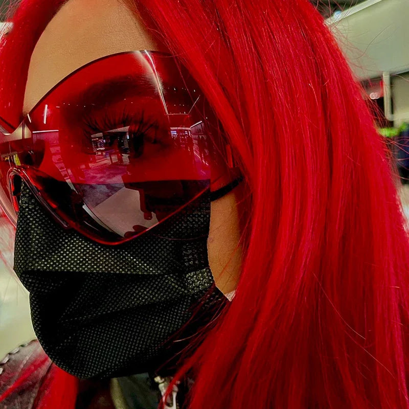 Oversized Punk Rimless Sunglasses