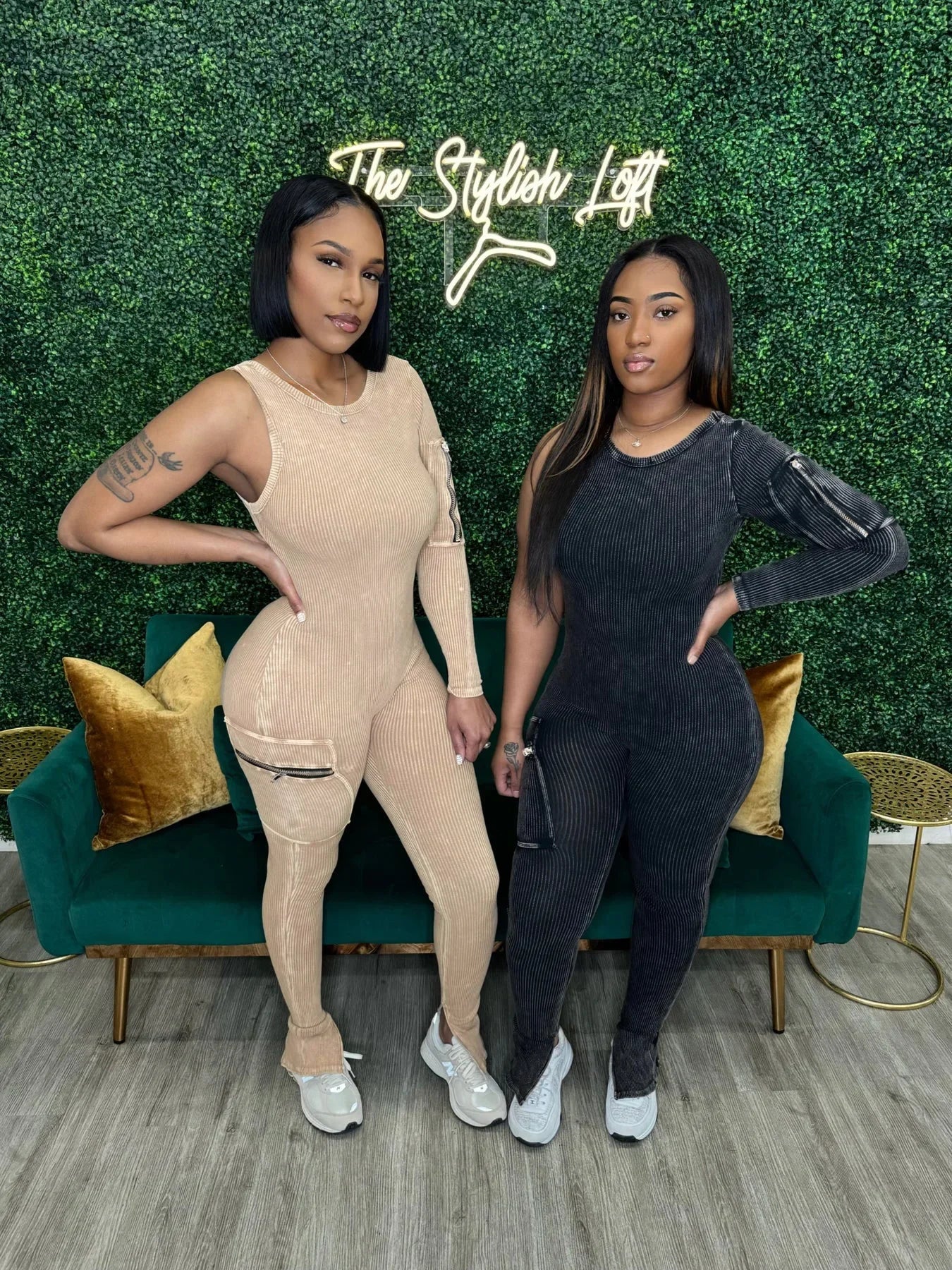 Pocket Single Sleeve Pickling Old Skinny Jumpsuit