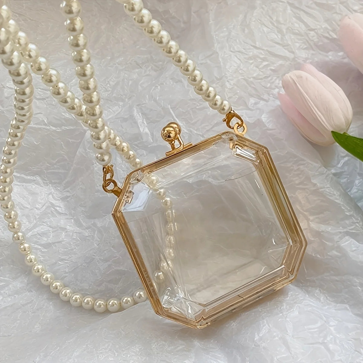 Clear Acrylic Shell Shaped Bag