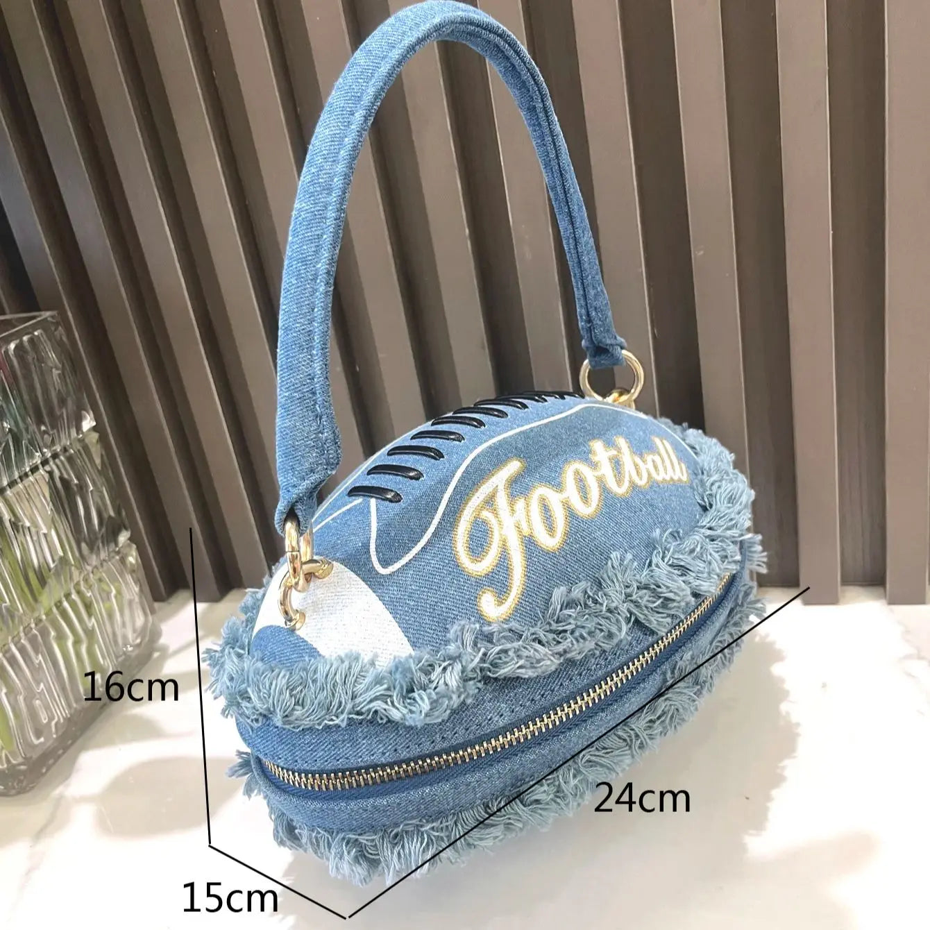 denim Ball shape Evening clutch Bag