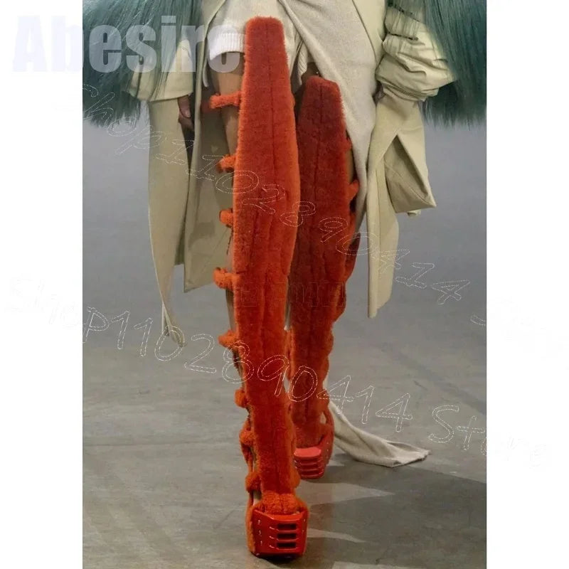 Chunky High Heels Party Runway