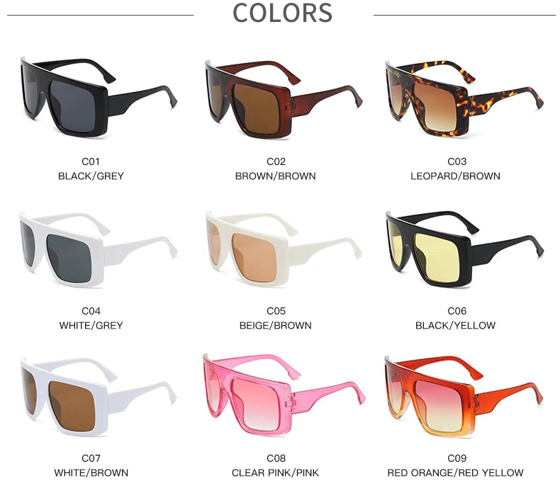 Oversized Punk Cycling Square Sunglasses