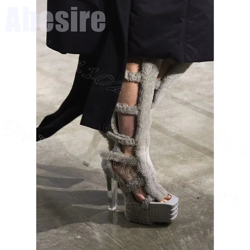 Chunky High Heels Party Runway