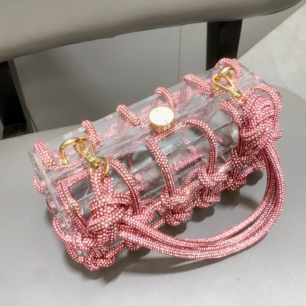 silver Crystal handmade Bag