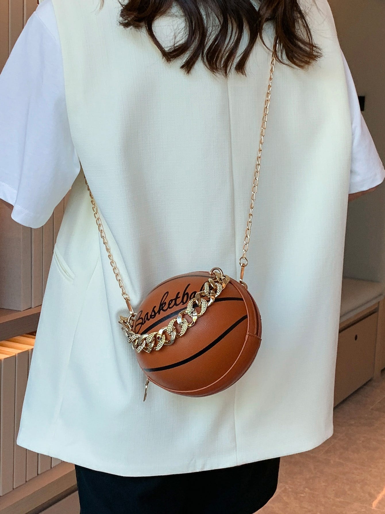 Mini Basketball Design Chain Circle Bag
