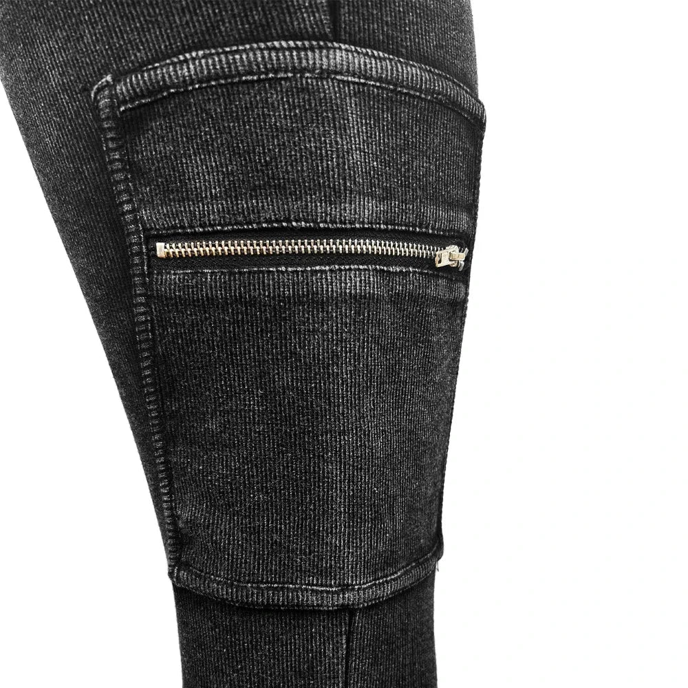 Pocket Single Sleeve Pickling Old Skinny Jumpsuit