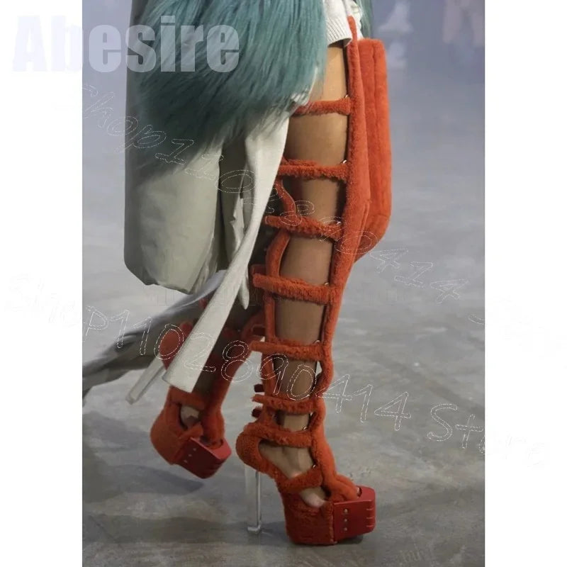 Chunky High Heels Party Runway