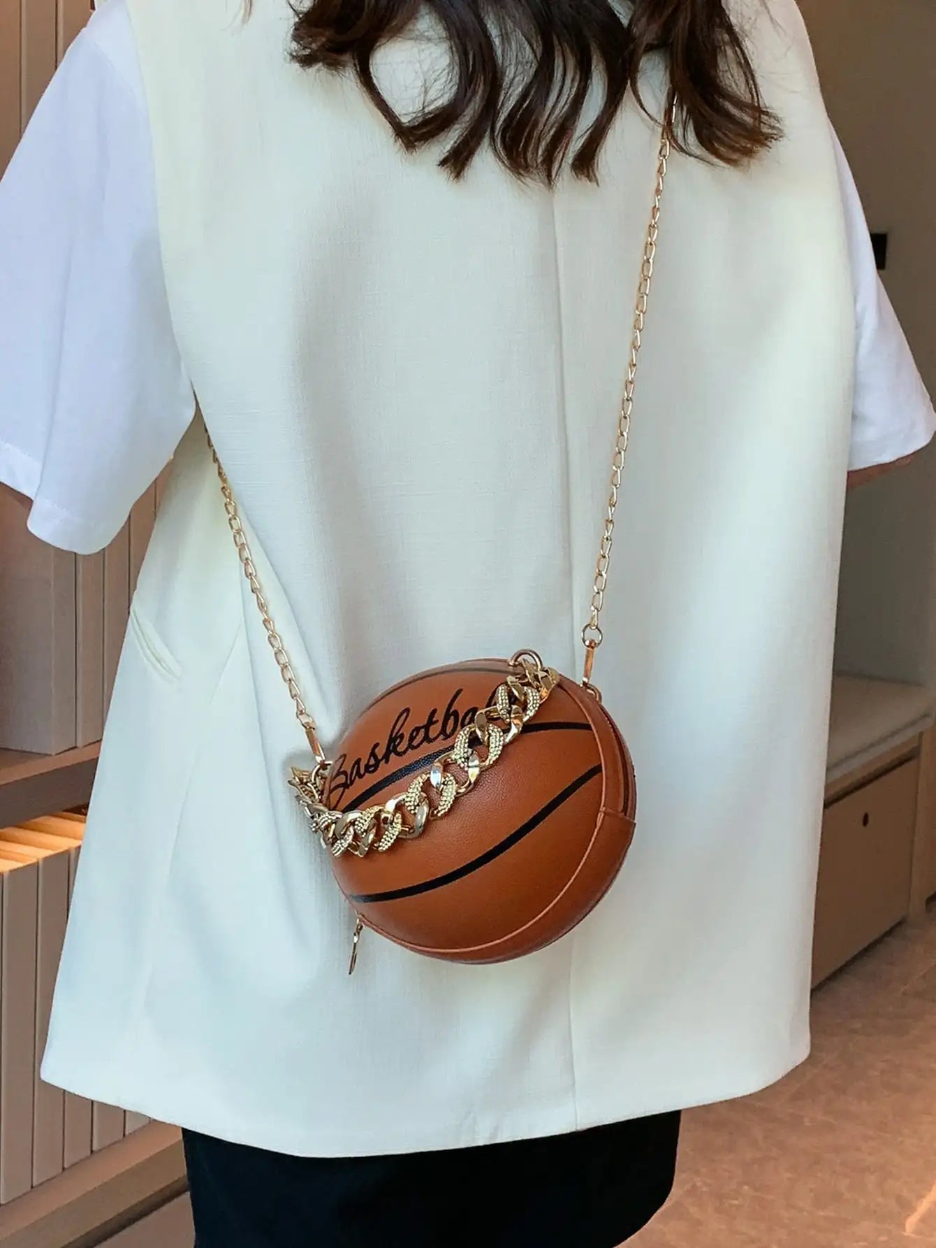 Mini Basketball Design Chain Circle Bag